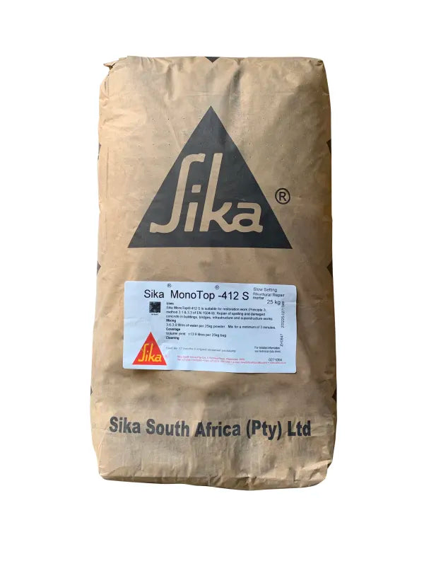 Sika Monotop-412 S 25 Kg – Smooth Concrete Repair Mortar for Surface Smoothing and Restoration.
