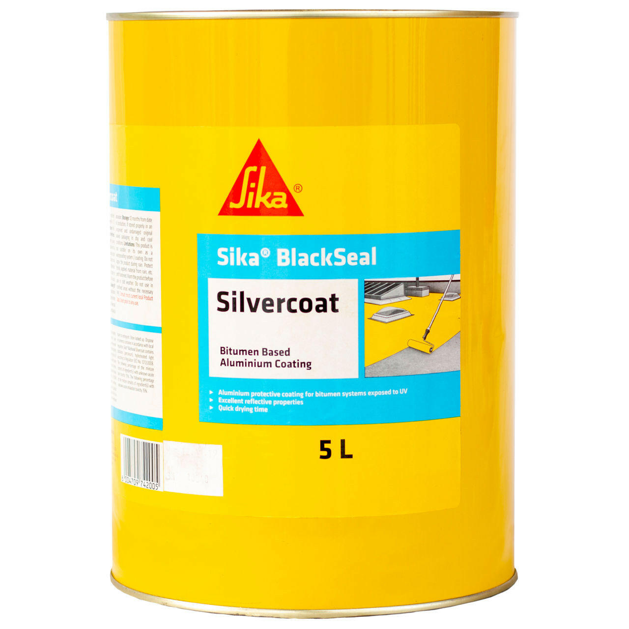 Sika BlackSeal Silvercoat β Premium Waterproofing Coating for Roofs & Walls.