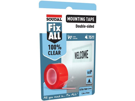 Soudal Fix All Mounting Tape Extra Thin 0.5mm