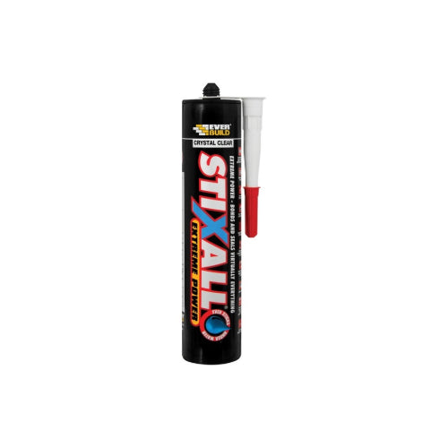 Everbuild Stixall - Crystal Clear – Transparent, High-Strength Adhesive for Clear Bonding.